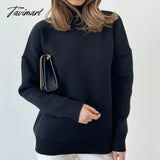 Tavimart Female O - Neck Sweater Fall Winter Knitted Pullovers Women Casual Basic Knitwear Long