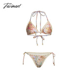 Tavimart Floral Print Fashion One Piece Bikini And Cover Up Women’s Bandage Separate Bandeau