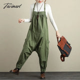 Tavimart Free Shipping New Fashion Ladies Overalls Cotton Loose Jumpsuits And Rompers Embroidery