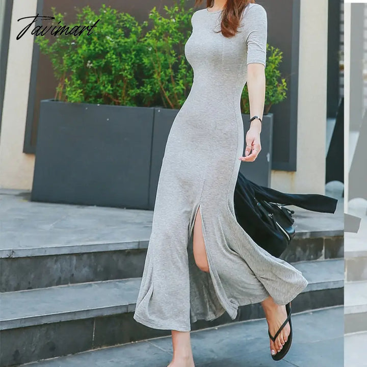 Tavimart Free Shipping New Fashion Plus Size Xs - 10Xl Long Maxi Dress Summer Spring Short Sleeve