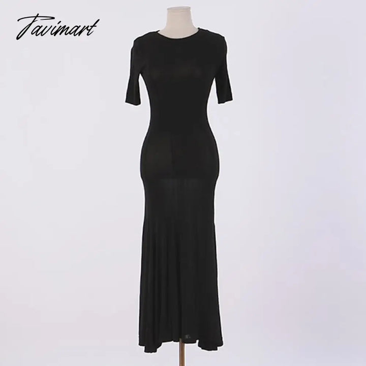 Tavimart Free Shipping New Fashion Plus Size Xs - 10Xl Long Maxi Dress Summer Spring Short Sleeve