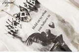 Tavimart Gothic Angel Print Oversize Chain Hoddie Women Punk Streetwear Harajuku Hip Hop Sweatshirt