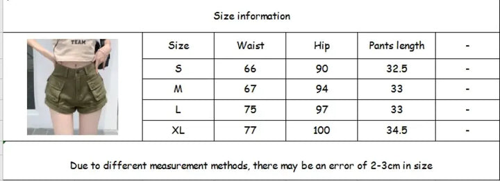 Tavimart Green Pocket Cargo Shorts Women Retro High Waist A - Line Y2K Hot Girl Pants Fashion