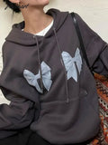 Tavimart Harajuku Hoodies Women Autumn Fashion Y2K Korean Kawaii Bow Print Sweatshirts Oversized