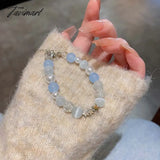 Tavimart Harajuku Pentagram Pearl Beaded Chain Bracelets For Women Korean Cute Blue Crystal Star