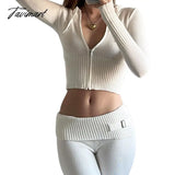 Tavimart Hirigin Two Piece Sets Women Tracksuit Long Sleeve Zipper Hooded Sweater Skinny Pants Suit