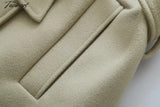 Tavimart Ins Fashion Trench Coat Overcoat Women Blogger Vintage Loose Ligh Green Long Jacket