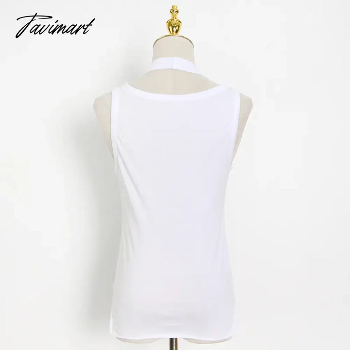 Tavimart - Irregular Solid Color Tank Tops Women 2024 New Summer Chic Simple O - Neck Sleeveless