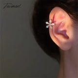 Tavimart - Korean Bling Crystal Flower Ear Clips Without Piercing Earrings For Women Fashion