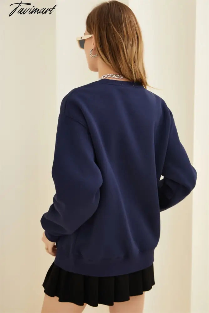 Tavimart Korean Designer Cute Streetwear Fashion Vintage Y2K Sweatshirt Winter Fleece Long Sleeve