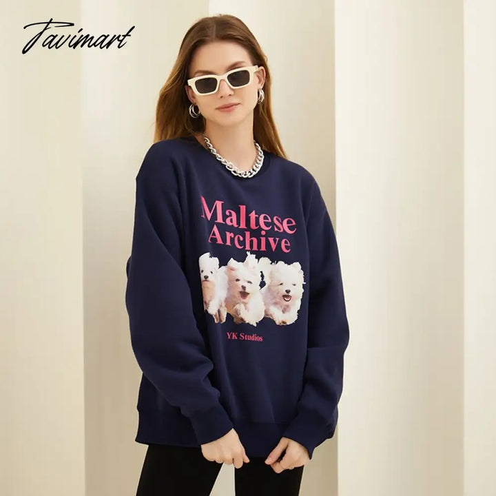 Tavimart Korean Designer Cute Streetwear Fashion Vintage Y2K Sweatshirt Winter Fleece Long Sleeve