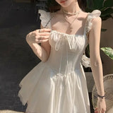 Tavimart - Korean Fashion Birthday Dress For Women White Vestidos De Noite New In Dresses Cortos