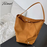 TAVIMART  Korean Fashion Nylon Shoulder Bags Women New Autumn Bucket Bags High-capacity Simple Solid Totes 2024 Bolsas Mujer Сумка