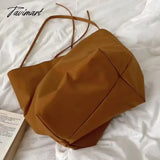 Tavimart Korean Fashion Nylon Shoulder Bags Women New Autumn Bucket High - Capacity Simple Solid