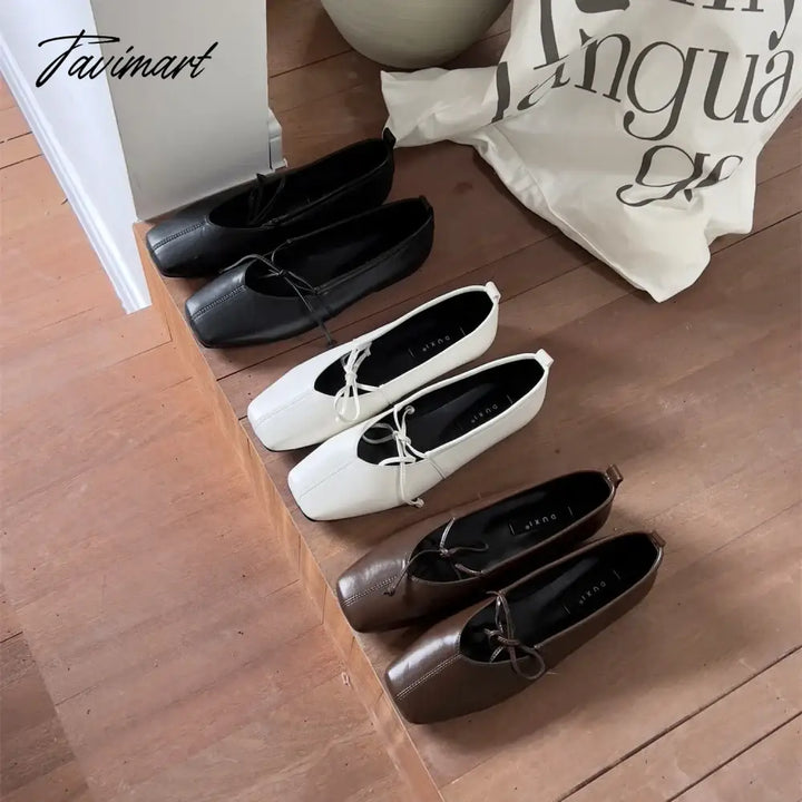 Tavimart Korean Style Women Casual Flats Comfortable Soft Boat Shoes Loafers Ballerina Shallow