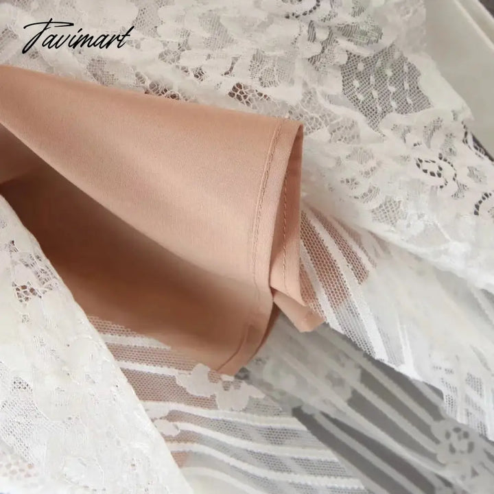 Tavimart Lace High - Low Sexy Summer Dress White Straps Belt Tied Women D - Ring Holiday Chic