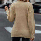 Tavimart Ladies Casual Elegant V - Neck Commute Wear Jumpers Women Slim Knitted Sweaters Pullovers