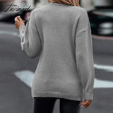 Tavimart Ladies Casual Elegant V - Neck Commute Wear Jumpers Women Slim Knitted Sweaters Pullovers