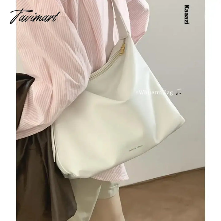 Tavimart Large Capacity Solid Color Shoulder Bag For Women Luxury Designer Pu Leather New Crossbody