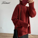 Tavimart Long Sleeve Elegant Casual Sweater Women Autumn Winter Solid Color Sweet Korean Vintage