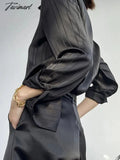 Tavimart Loose Women Striped Shirts New Spring Long Sleeve Single - Breasted Female Satin Blouses