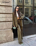 Tavimart Maxdutti And Belt Harem Pants Ins Fashion Blogger Loose Blazers Boyfriend Style Two Pieces