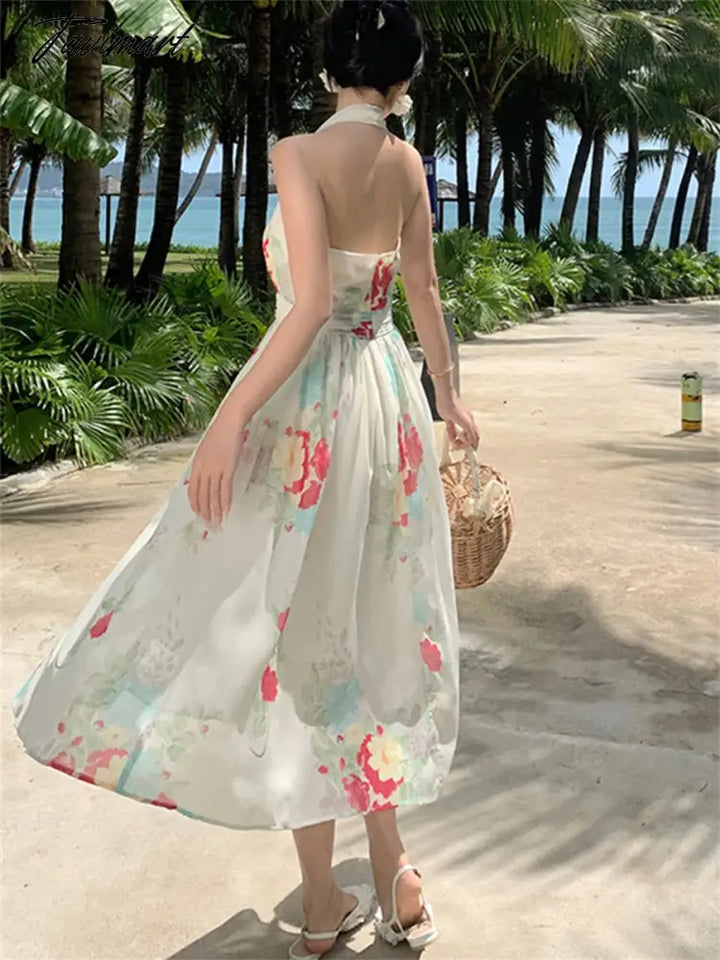 Tavimart Midi Dress Woman Summer New Elegant Sundress Lady Fashion Sexy Beach Party Vestidos Boho