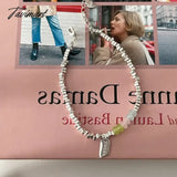 Tavimart Minar Summer Colorful Crystal Irregular Pearl Beaded Bracelet For Women Silver Color Beads