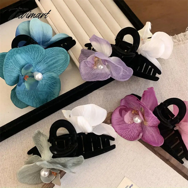 Tavimart - New Butterfly Orchid Flower Hair Clip Claw Women Ladies Fairy Side Clips Headwear