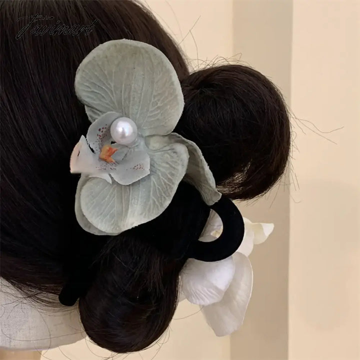 Tavimart - New Butterfly Orchid Flower Hair Clip Claw Women Ladies Fairy Side Clips Headwear