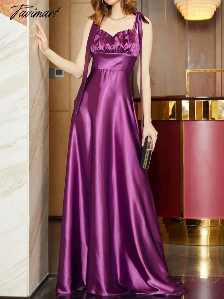 Tavimart New Gorgeous Ball Gown Sweetheart Pink Sparkle Satin Prom Dresses Elegant Burgundy Lady