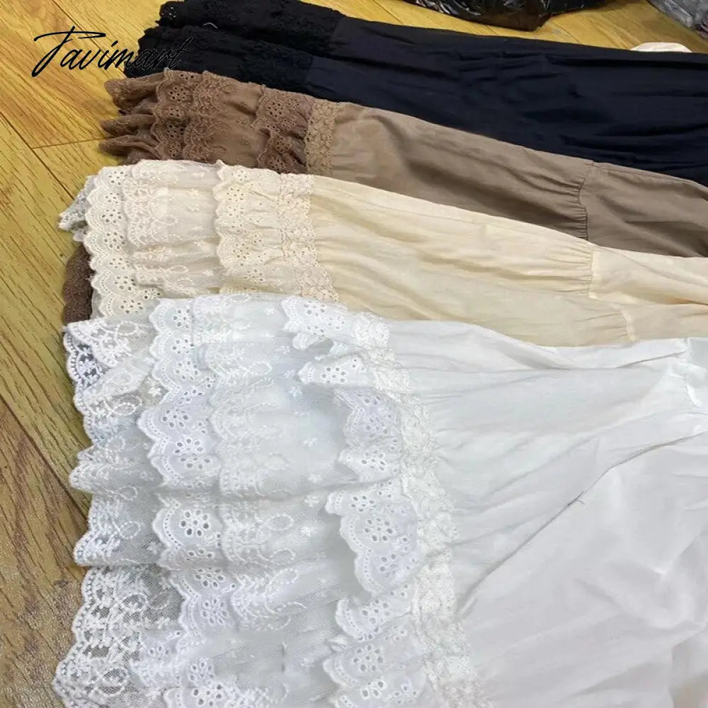 TAVIMART  -  Mid Waist Stitching Feather Thin Regular Slim Flared Pants Elegant Ladies Spring Fashion Feather Jeans