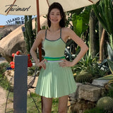 Tavimart New Niche Design Tennis Dress With Chest Pad Yoga Clothes Anti - Glare Badminton Sports