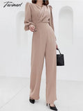 Tavimart New Spring Summer Women Casual  Wide Leg Pant Jumpsuits Female Fashion Elegant Office Lady Long Rompers