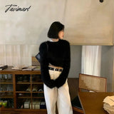 Tavimart New Winter Mohair Sweater Faux Mink Cashmere Short Pullover Knitted Sweater Women Y2K