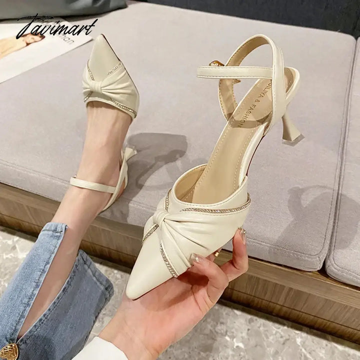 Tavimart New Women Heels Fashion Butterfly - Knot Mary Janes Shoes Trend Korean Style Casual