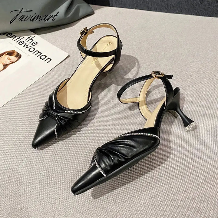 Tavimart New Women Heels Fashion Butterfly - Knot Mary Janes Shoes Trend Korean Style Casual