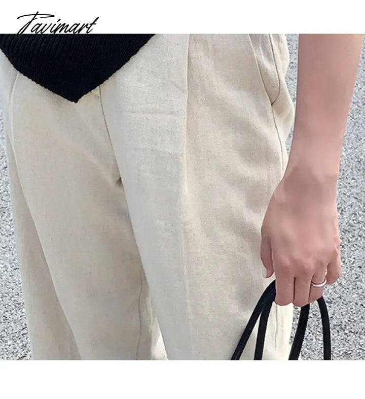 Tavimart Newly Summer Woman Pants Casual Loose High Waist Wide Leg Streetwear Ol Trousers