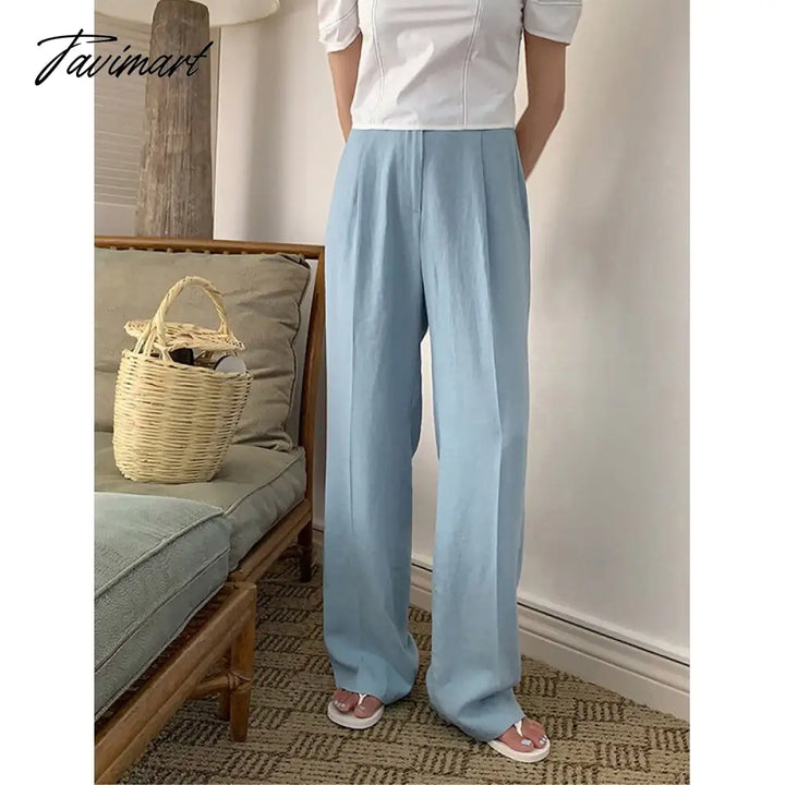 Tavimart Newly Summer Woman Pants Casual Loose High Waist Wide Leg Streetwear Ol Trousers