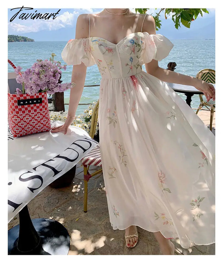 vintage summer dresses Tavimart Party Summer Dresses Flowy Vintage Prom Elbise Chic Holiday B – tavimart
