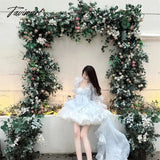 Tavimart - Pettiskirt Dress Fairy Super Mori Puff Sleeve Trailing Lolita Skirt Birthday Adult