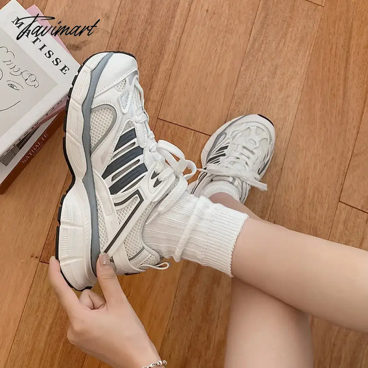 Tavimart Platform Daddy Shoes Women New Summer Vintage Breathable Mesh Lightweight Sneakers
