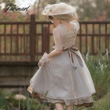 Tavimart Princess Tea Party Sweet Lolita Dress Vintage Lace Bowknot High Waist Victorian Kawaii