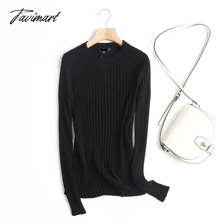 Tavimart Pull Femme England Style Sweaters Women Office Lady Fashion Pullovers Simple Solid O -