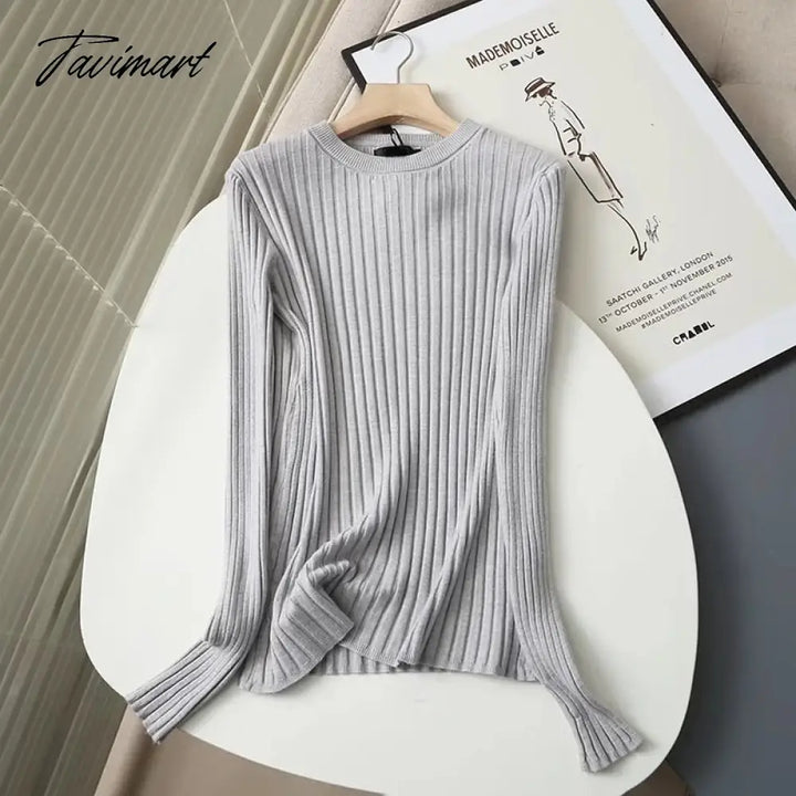 Tavimart Pull Femme England Style Sweaters Women Office Lady Fashion Pullovers Simple Solid O -
