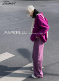 Tavimart Purple Summer Woman’s Jeans High Waist Denim Trouser Baggy Design Ladies Streetwear