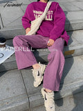 Tavimart Purple Summer Woman’s Jeans High Waist Denim Trouser Baggy Design Ladies Streetwear