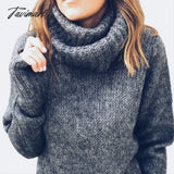 Tavimart Roupas Feminina Christmas Turtleneck Sweater Women Casual Loose Street Knit Pullover