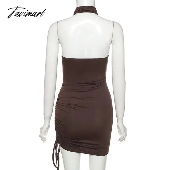 Tavimart Sexy Night Club Dress Women's Summer New Cross Halter Neck Dr tavimart Tavimart Sexy Night Club Dress Women's Summer New Cross Halter Neck Dr tavimart