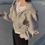 Tavimart Solid Loose Winter Clothes Women Autumn Basic Street Casual Jacket Fashion Hoodies